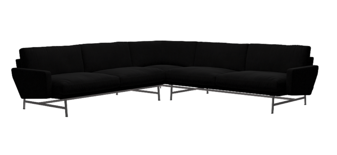 Fritz Hansen Lissoni Sofa™ PL115 - 5-Sitzer Ecksofa: Chrom - Hallingdal 190