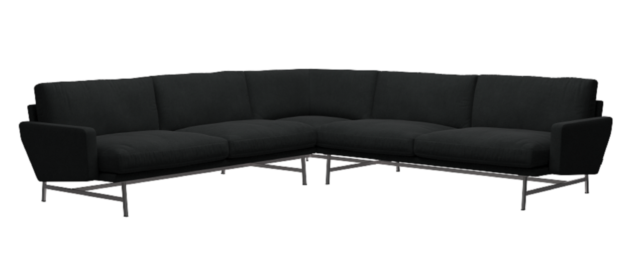 Fritz Hansen Lissoni Sofa™ PL115 - 5-Sitzer Ecksofa: Chrom - Steelcut 190