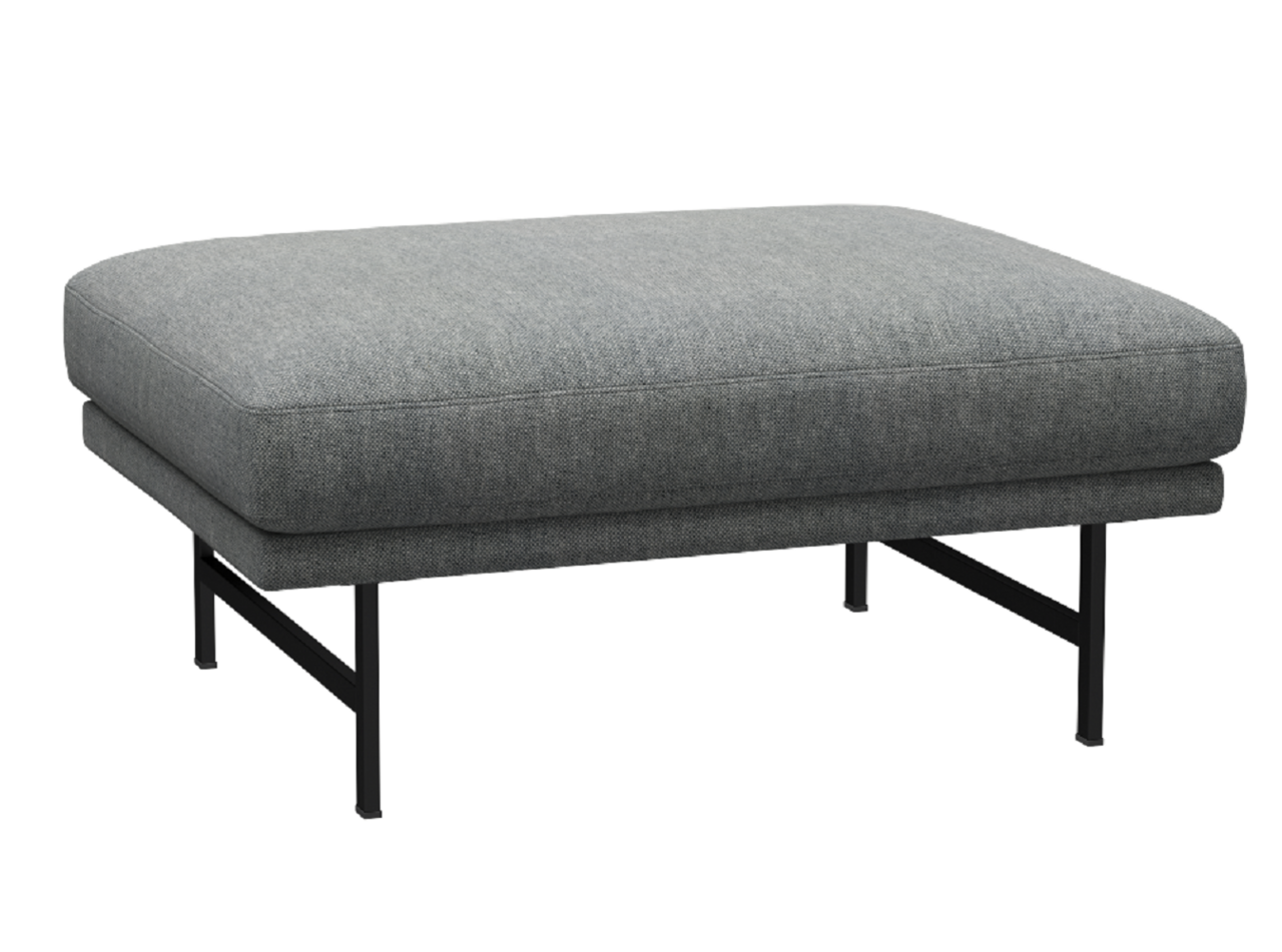 Fritz Hansen Lissoni Sofa™ PL110 - Breiter Hocker: Schwarz 190 - Hallingdal 116