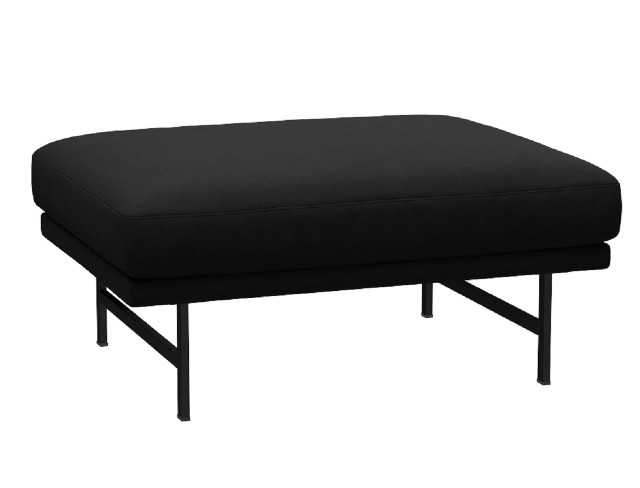 Fritz Hansen Lissoni Sofa™ PL110 - Breiter Hocker: Schwarz 190 - Steelcut 190