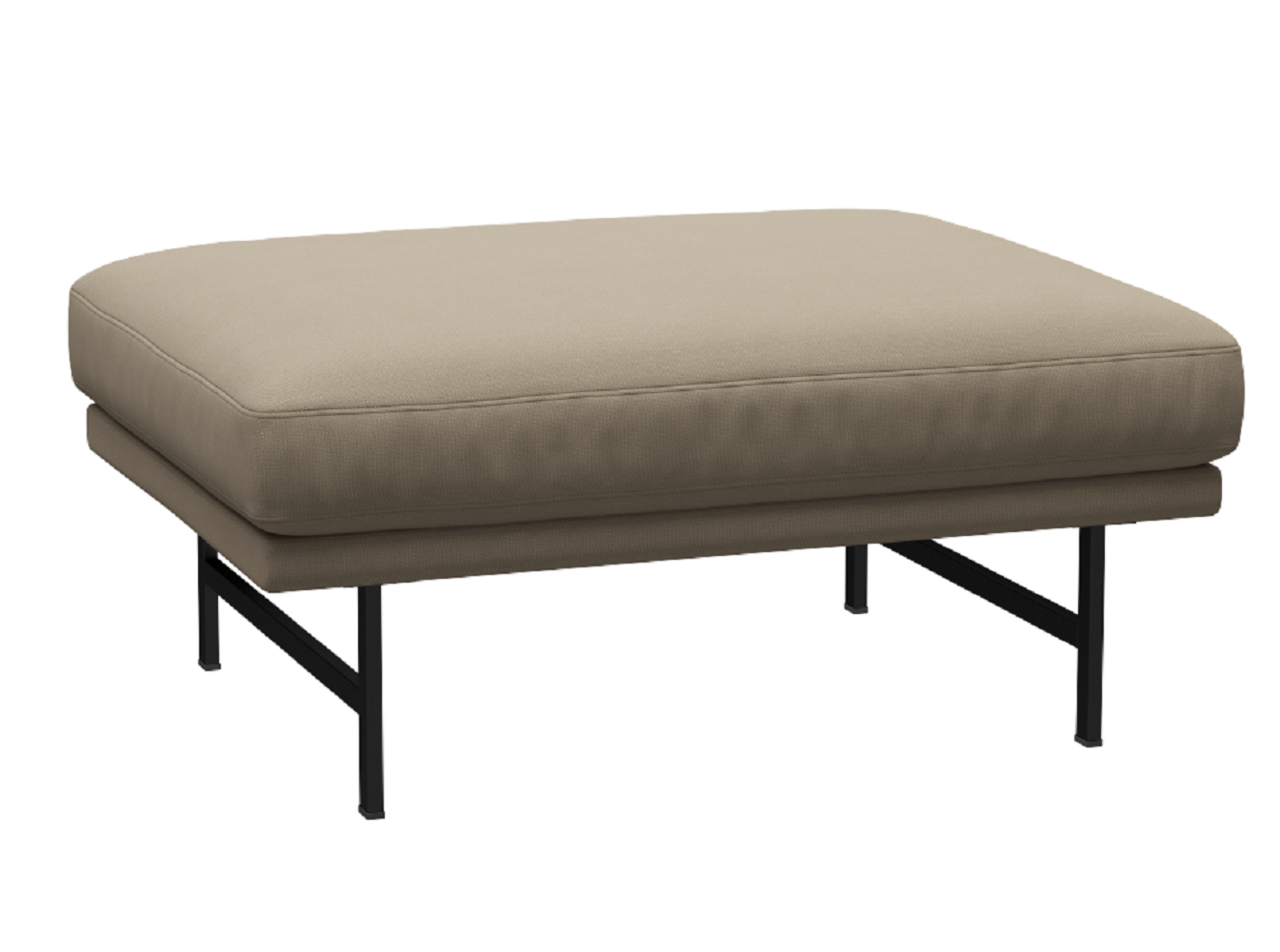 Fritz Hansen Lissoni Sofa™ PL110 - Breiter Hocker: Schwarz 190 - Steelcut 240