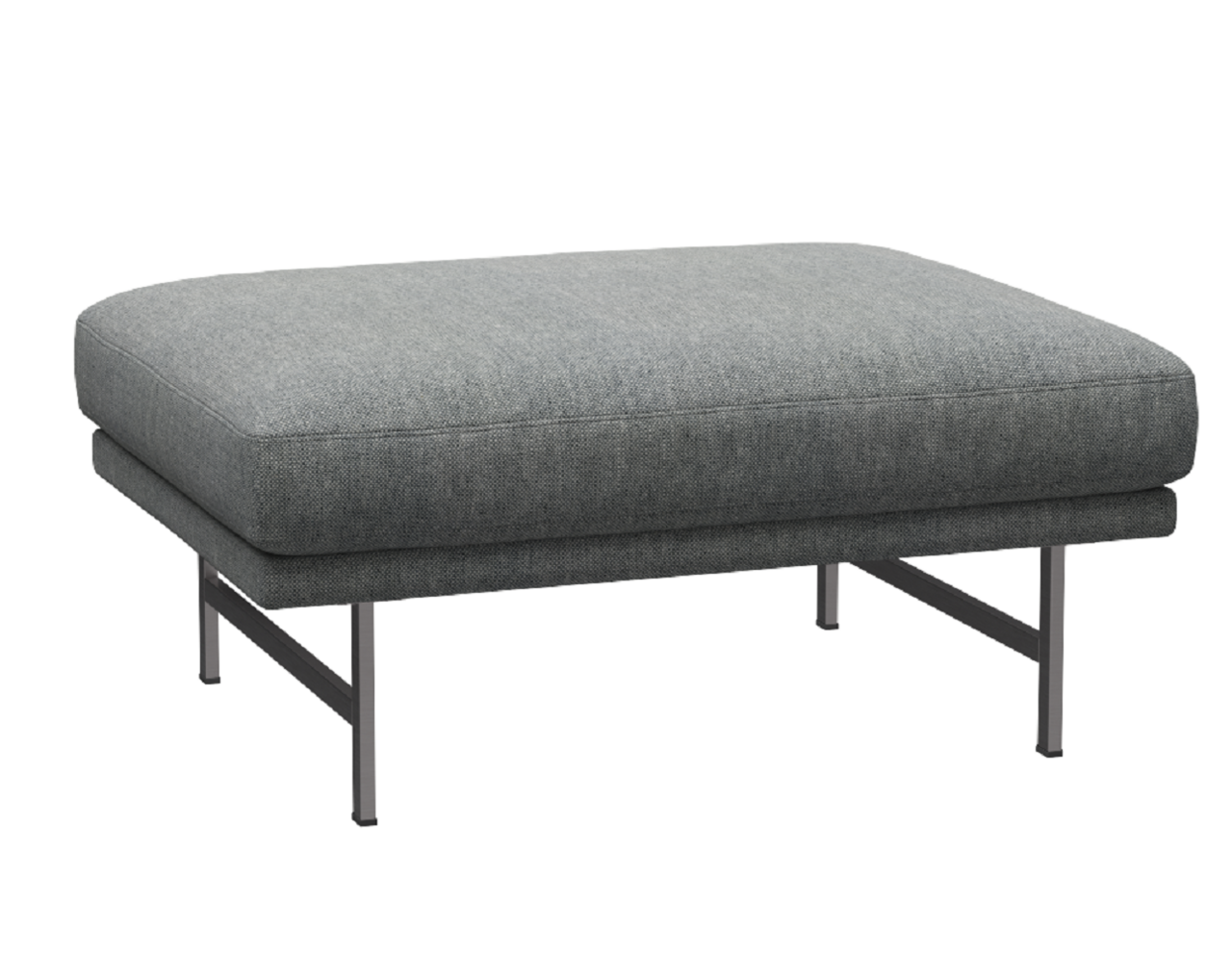 Fritz Hansen Lissoni Sofa™ PL110 - Breiter Hocker: Mattpolierter rostfreier Stahl - Hallingdal 116