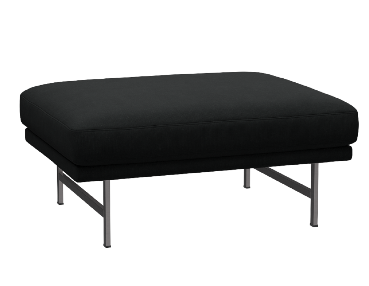 Fritz Hansen Lissoni Sofa™ PL110 - Breiter Hocker: Mattpolierter rostfreier Stahl - Steelcut 190