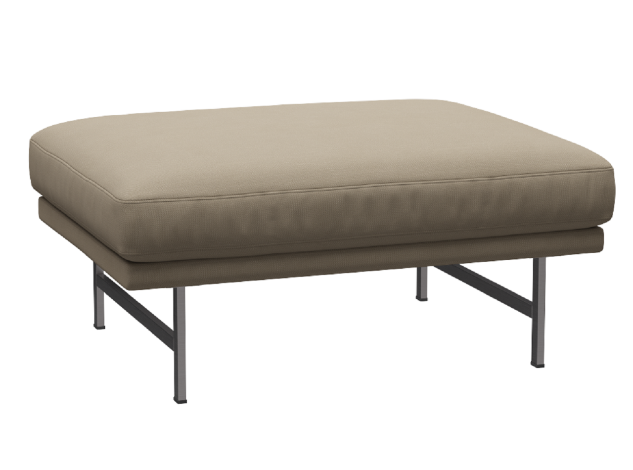 Fritz Hansen Lissoni Sofa™ PL110 - Breiter Hocker: Mattpolierter rostfreier Stahl - Steelcut 240