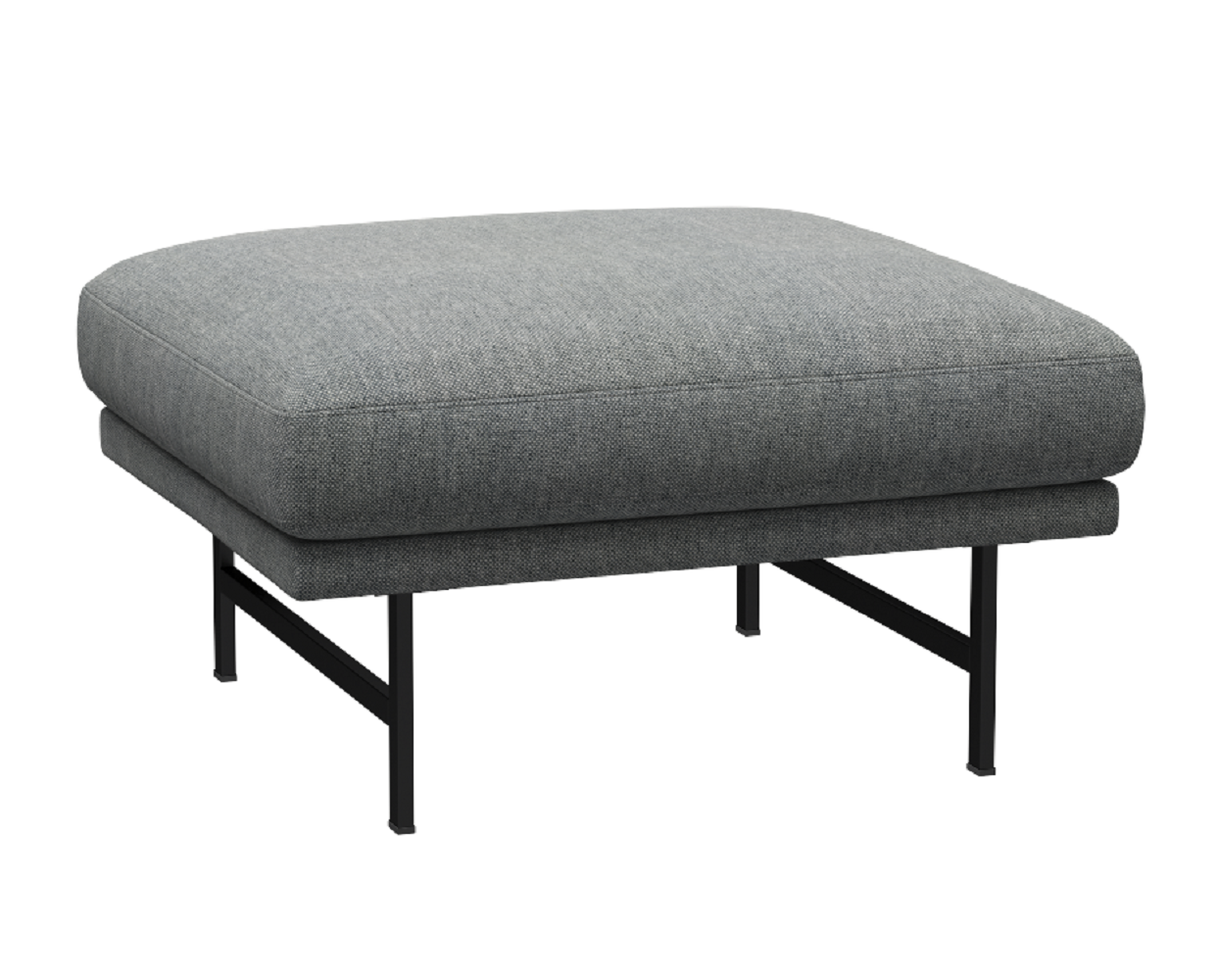 Fritz Hansen Lissoni Sofa™ PL110S - Hocker: Schwarz 190 - Hallingdal 116