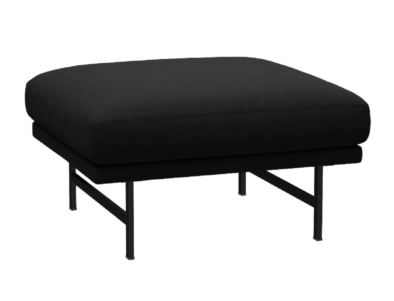 Fritz Hansen Lissoni Sofa™ PL110S - Hocker: Schwarz 190 - Steelcut 190