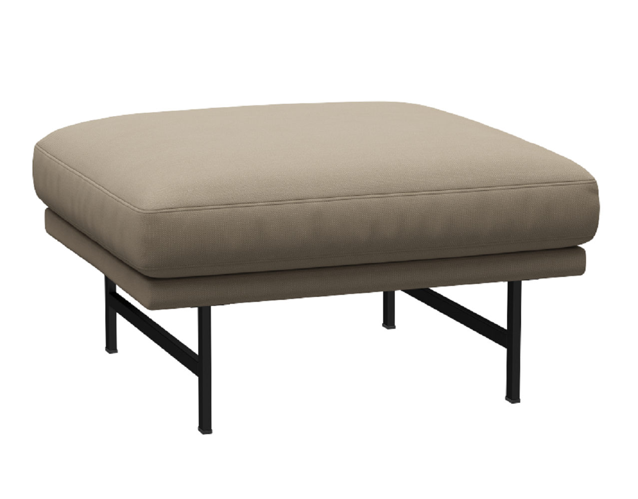 Fritz Hansen Lissoni Sofa™ PL110S - Hocker: Schwarz 190 - Steelcut 240