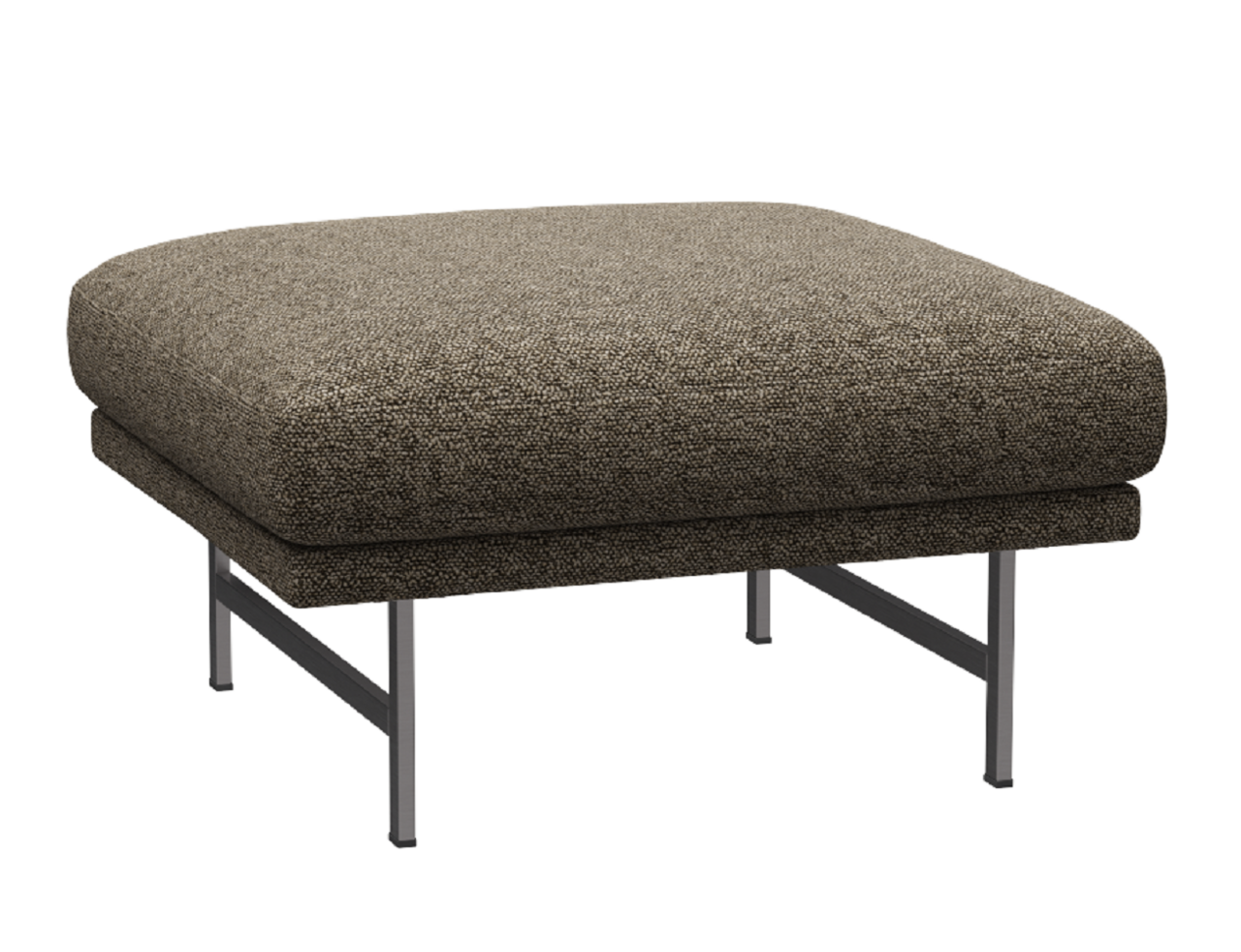 Fritz Hansen Lissoni Sofa™ PL110S - Hocker: Mattpolierter rostfreier Stahl - Moss Clay 0015