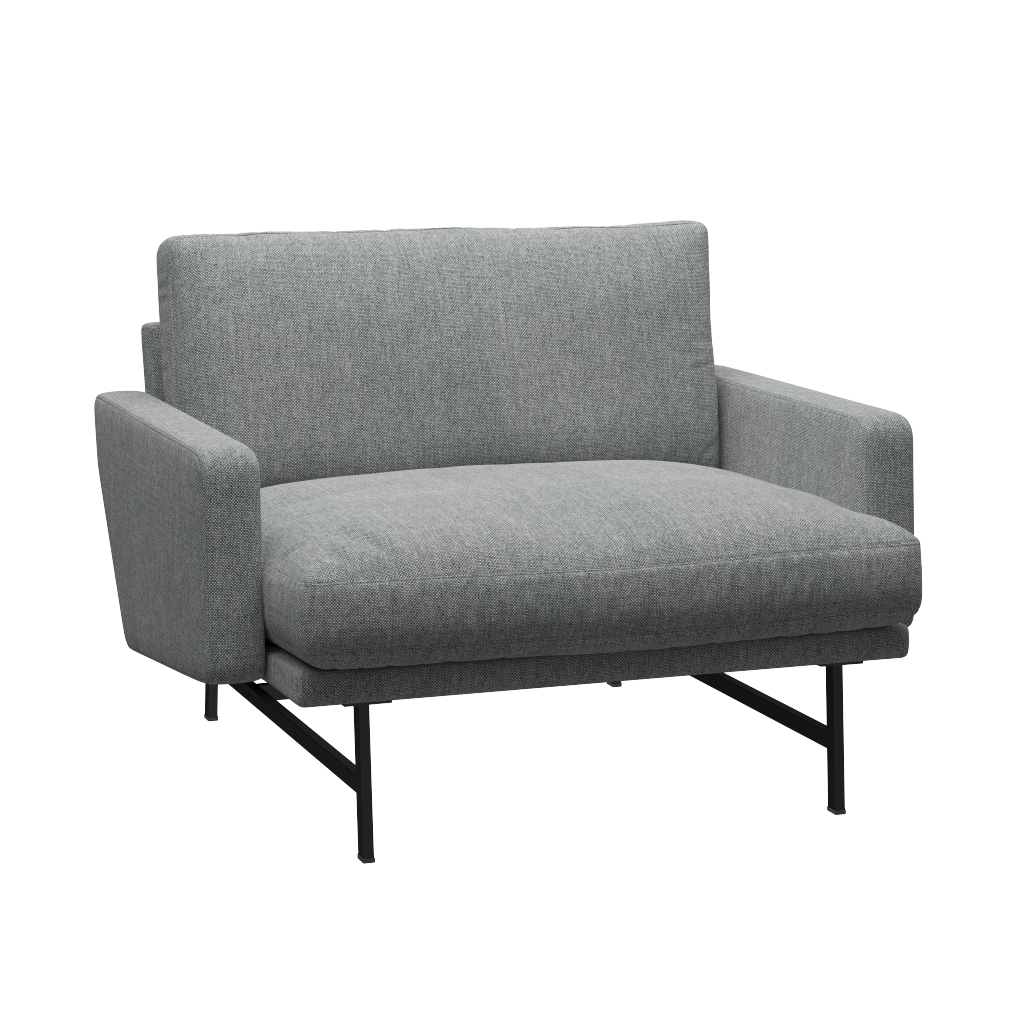 Fritz Hansen Lissoni Sofa™ PL111 - Breiter Lounge Sessel: Schwarz 190 - Hallingdal 116