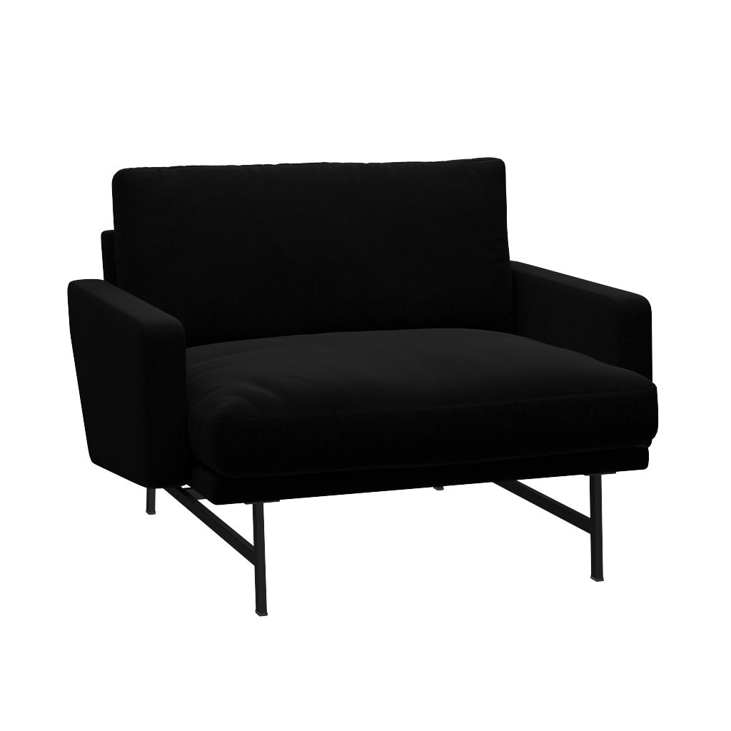 Fritz Hansen Lissoni Sofa™ PL111 - Breiter Lounge Sessel: Schwarz 190 - Hallingdal 190
