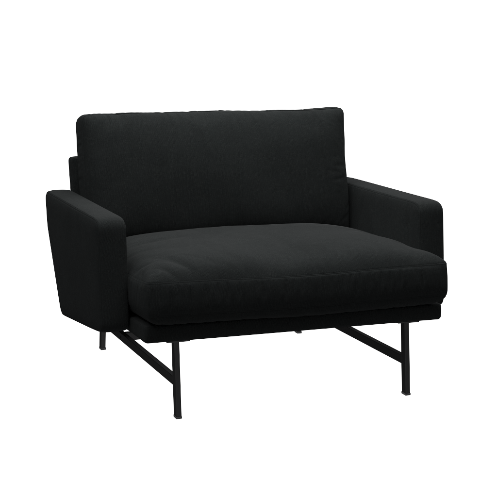 Fritz Hansen Lissoni Sofa™ PL111 - Breiter Lounge Sessel: Schwarz 190 - Steelcut 190