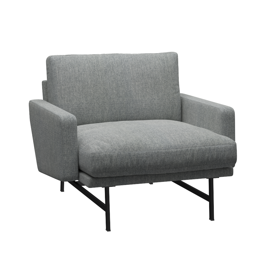 Fritz Hansen Lissoni Sofa™ PL111S - Lounge Sessel: Schwarz 190 - Hallingdal 116