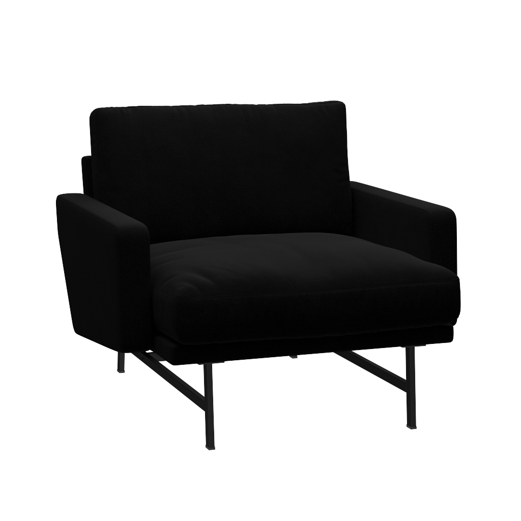 Fritz Hansen Lissoni Sofa™ PL111S - Lounge Sessel: Schwarz 190 - Hallingdal 190