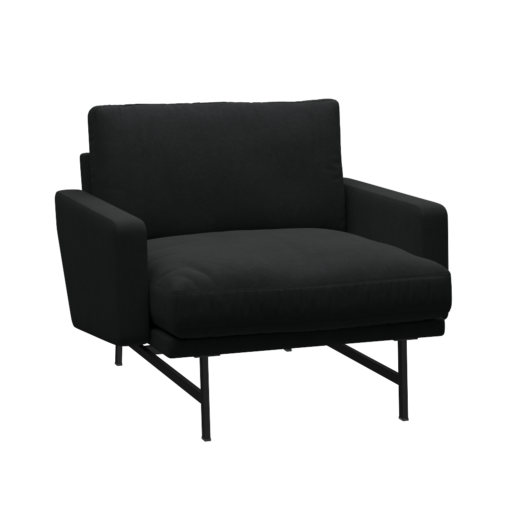 Fritz Hansen Lissoni Sofa™ PL111S - Lounge Sessel: Schwarz 190 - Steelcut 190