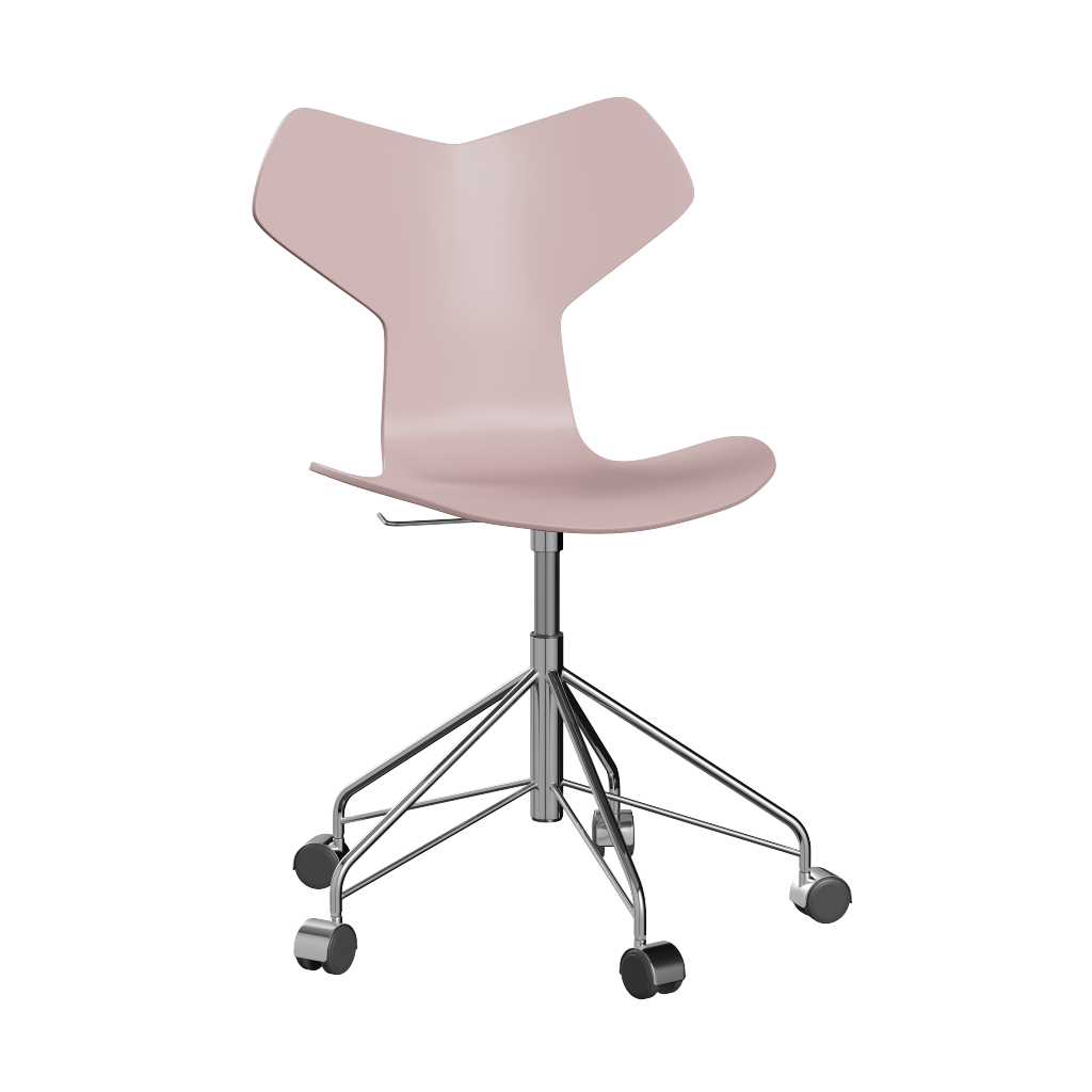 Fritz Hansen Grand Prix™ 3131 - Lack - Drehstuhl: Chrom - Pale Rose (610/615)