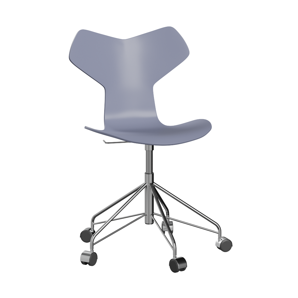 Fritz Hansen Grand Prix™ 3131 - Lack - Drehstuhl: Chrom - Lavender Blue (810/815)
