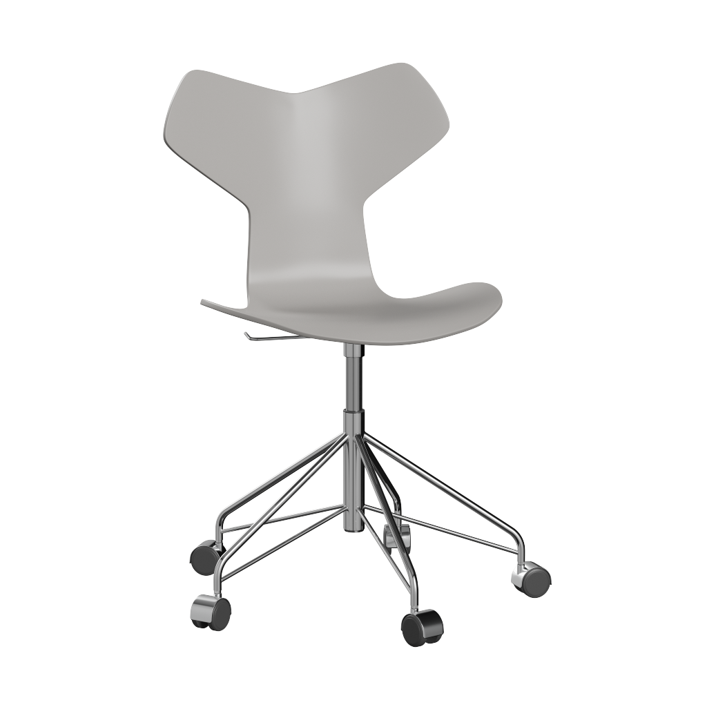 Fritz Hansen Grand Prix™ 3131 - Lack - Drehstuhl: Chrom - Nine Grey (150/155)