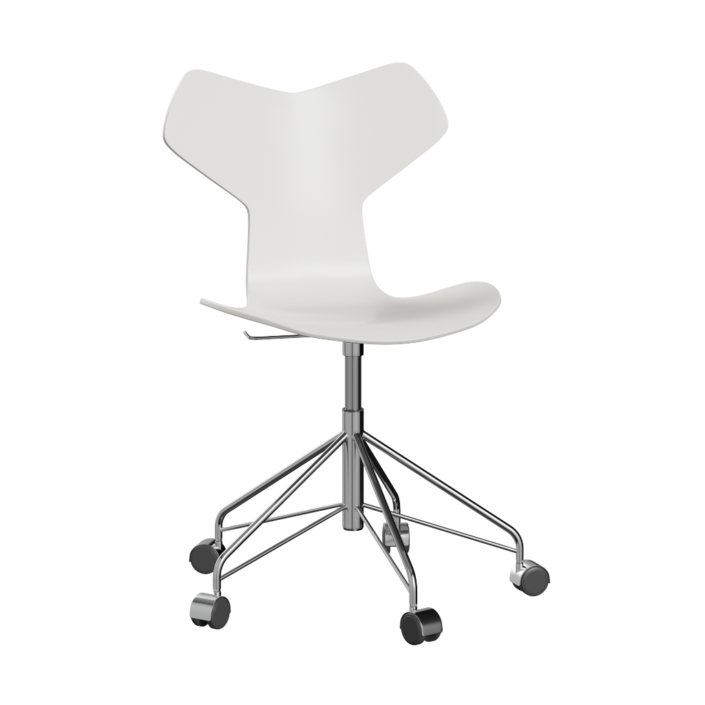 Fritz Hansen Grand Prix™ 3131 - Lack - Drehstuhl: Chrom - White (100/105)