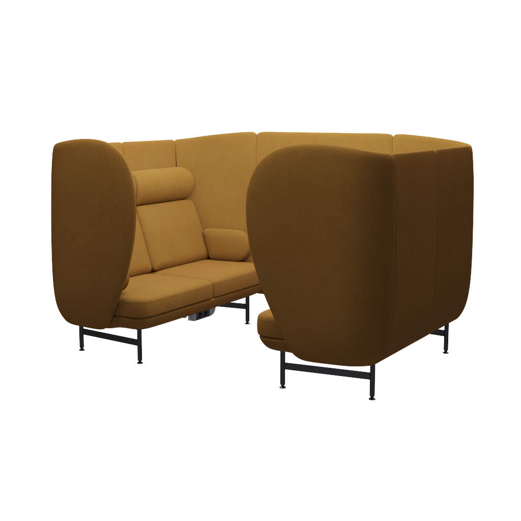 Fritz Hansen Plenum™ JH1004MU - Besprechungskabine-Wiederholte Wolle / Safron/Natur (448)