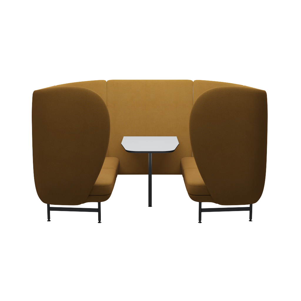 Fritz Hansen Plenum™ JH1004MUT - Besprechungskabine mit Tisch-Wiederholte Wolle / Safron/Natur (448)