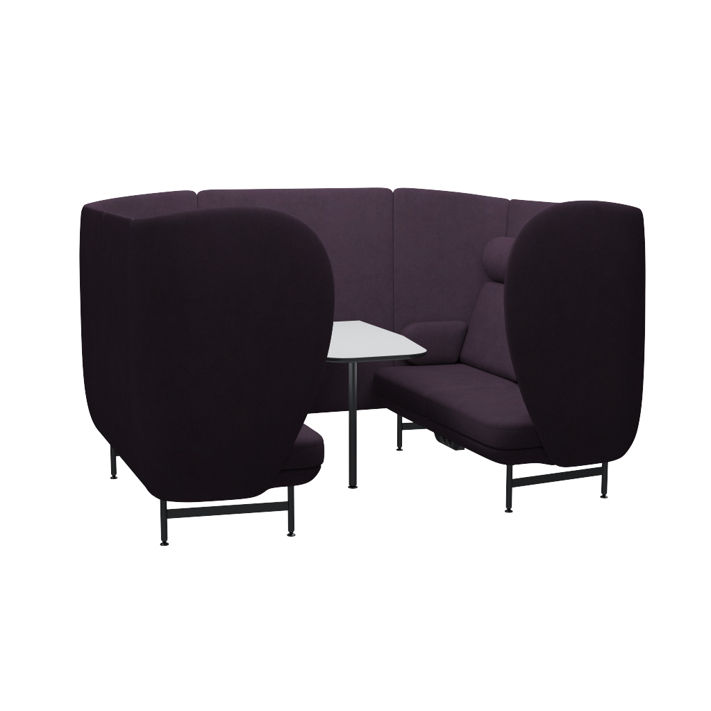 Fritz Hansen Plenum™ JH1004MUT - Besprechungskabine mit Tisch-Tonus / Aubergine (684)
