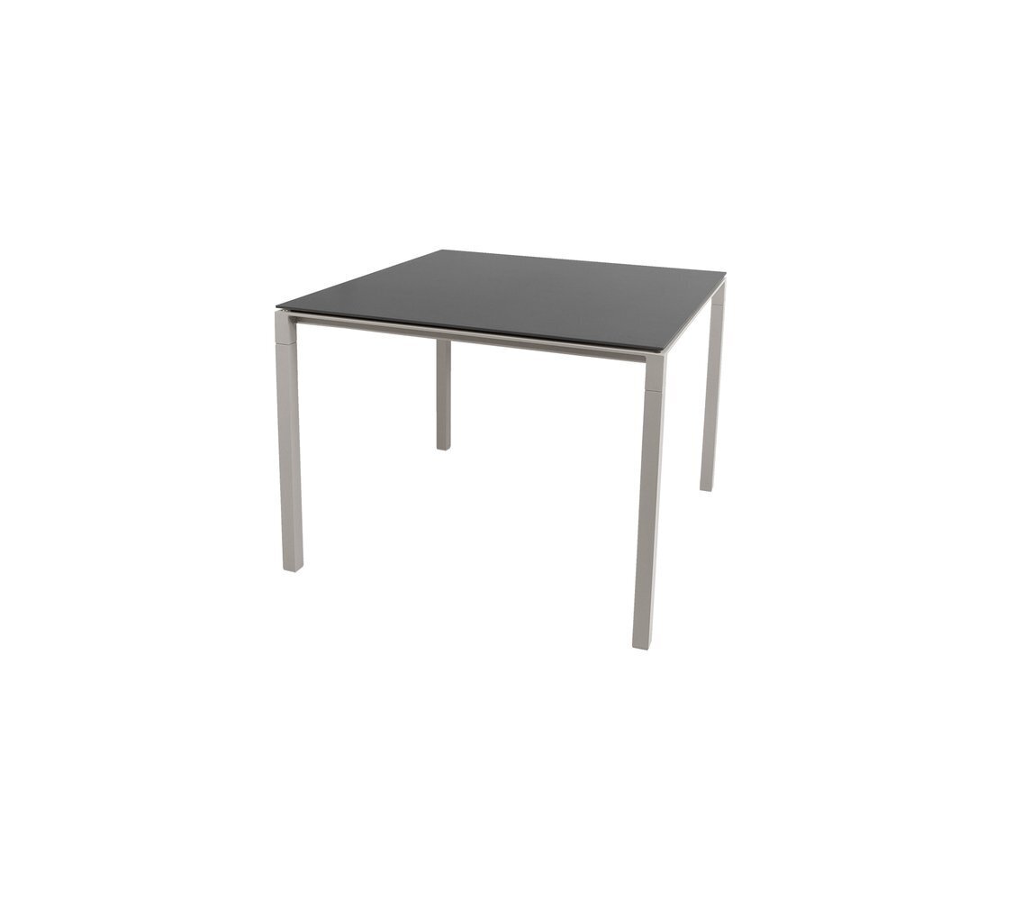 Cane-Line Pure Outdoor Tisch 100x100 cm-Aluminium, Taupe-Ceramic, Nero
