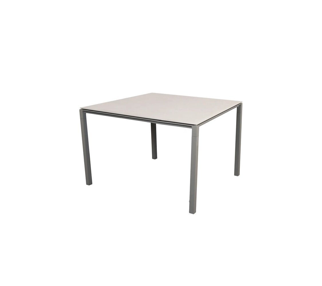 Cane-Line Pure Outdoor Tisch 100x100 cm-Aluminium, Taupe-Ceramic, Toscana sand