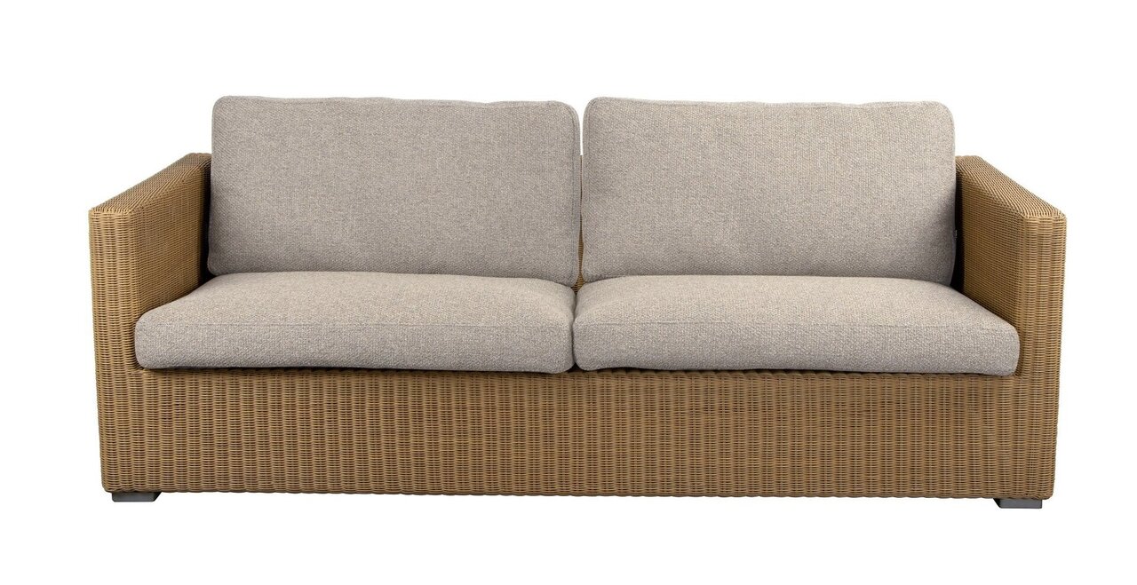 Cane-Line Chester 3 Sitzer Loungesofa-Natural, Cane-line Weave-Cane-line Rise, Desert sand