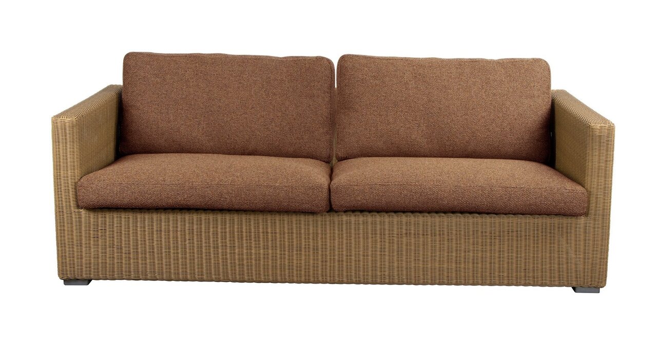 "Cane-Line Chester 3 Sitzer Loungesofa-Natural, Cane-line Weave-Cane-line Rise, Umber	brown"