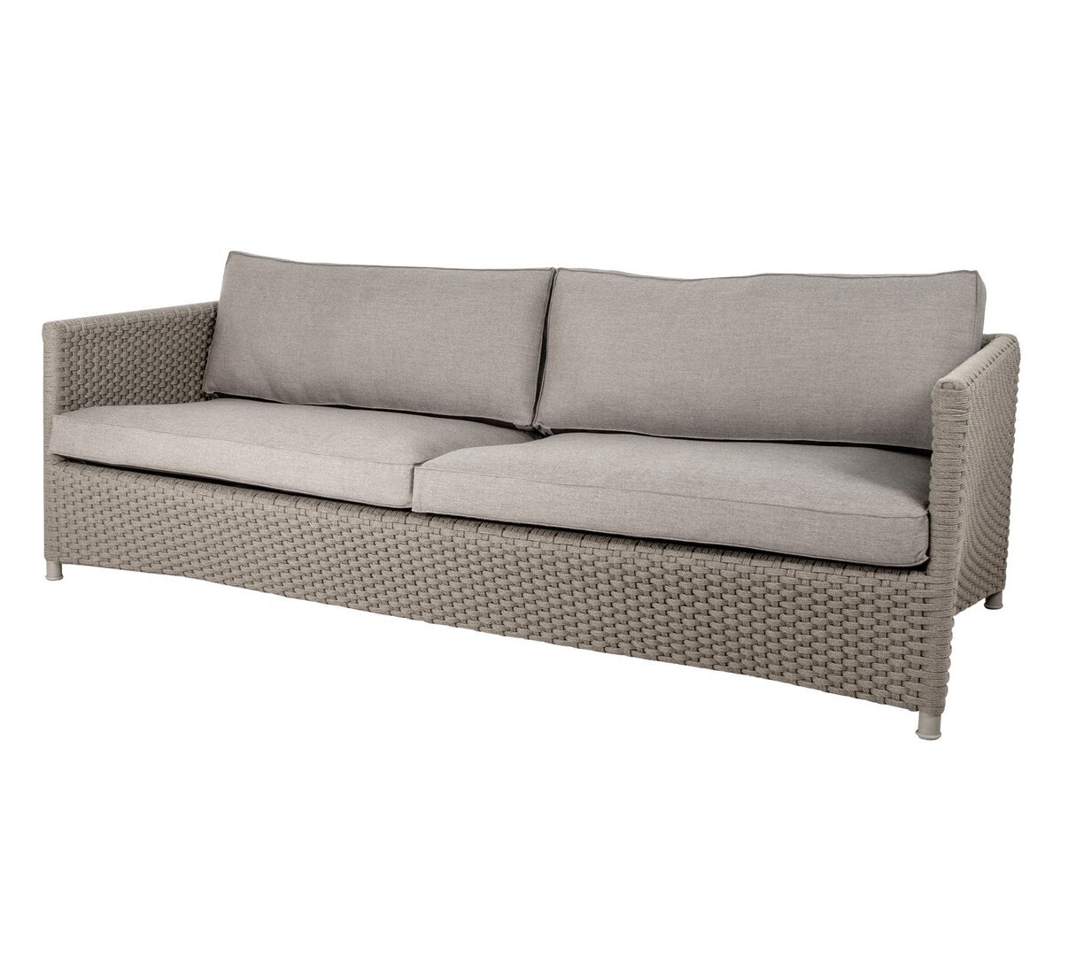 Cane-Line Diamond 3-Sitzer Sofa inkl. Kissensatz - Taupe, Cane-line Soft Rope inkl. taupe Cane-line Natté Kissensatz