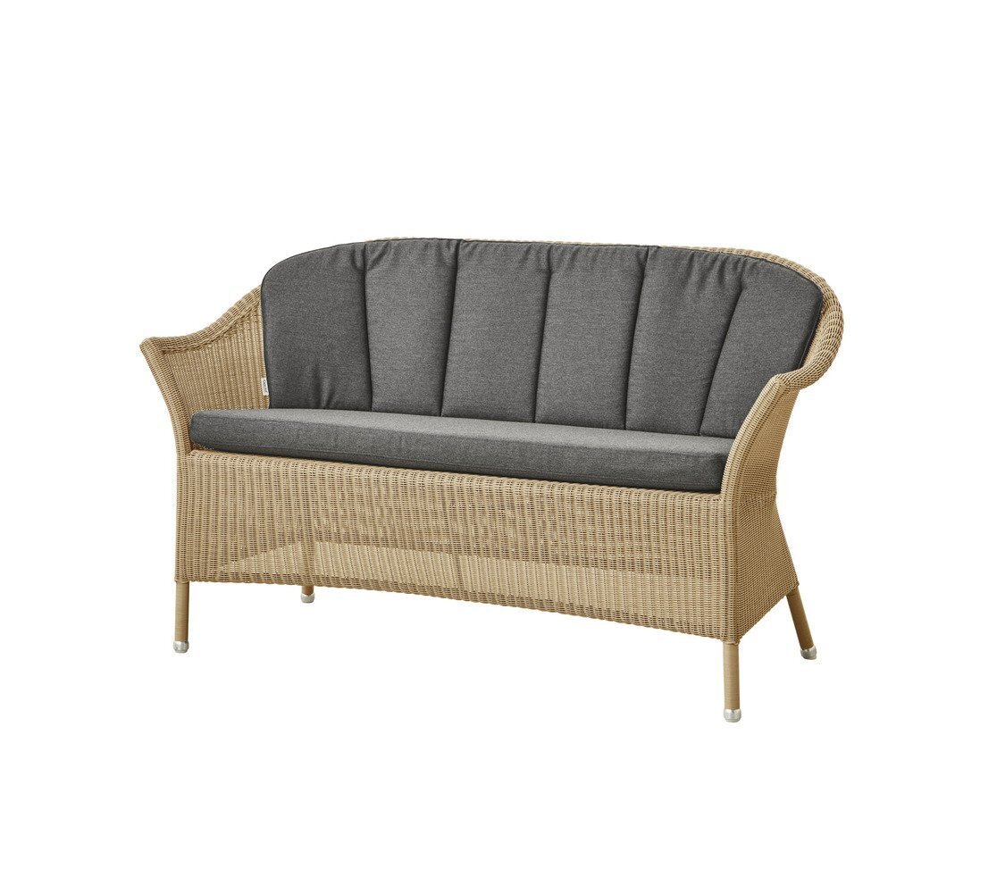 Cane-Line Lansing Sofa- 5556LU - Lansing Sofa, Natur, Cane-line Faser-5511RY18 - Rückenkissen, schwarz