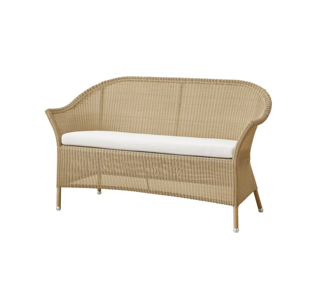 Cane-Line Lansing Sofa- 5556LU - Lansing Sofa, Natur, Cane-line Faser-5511Y34 - Sitzkissen, weiss