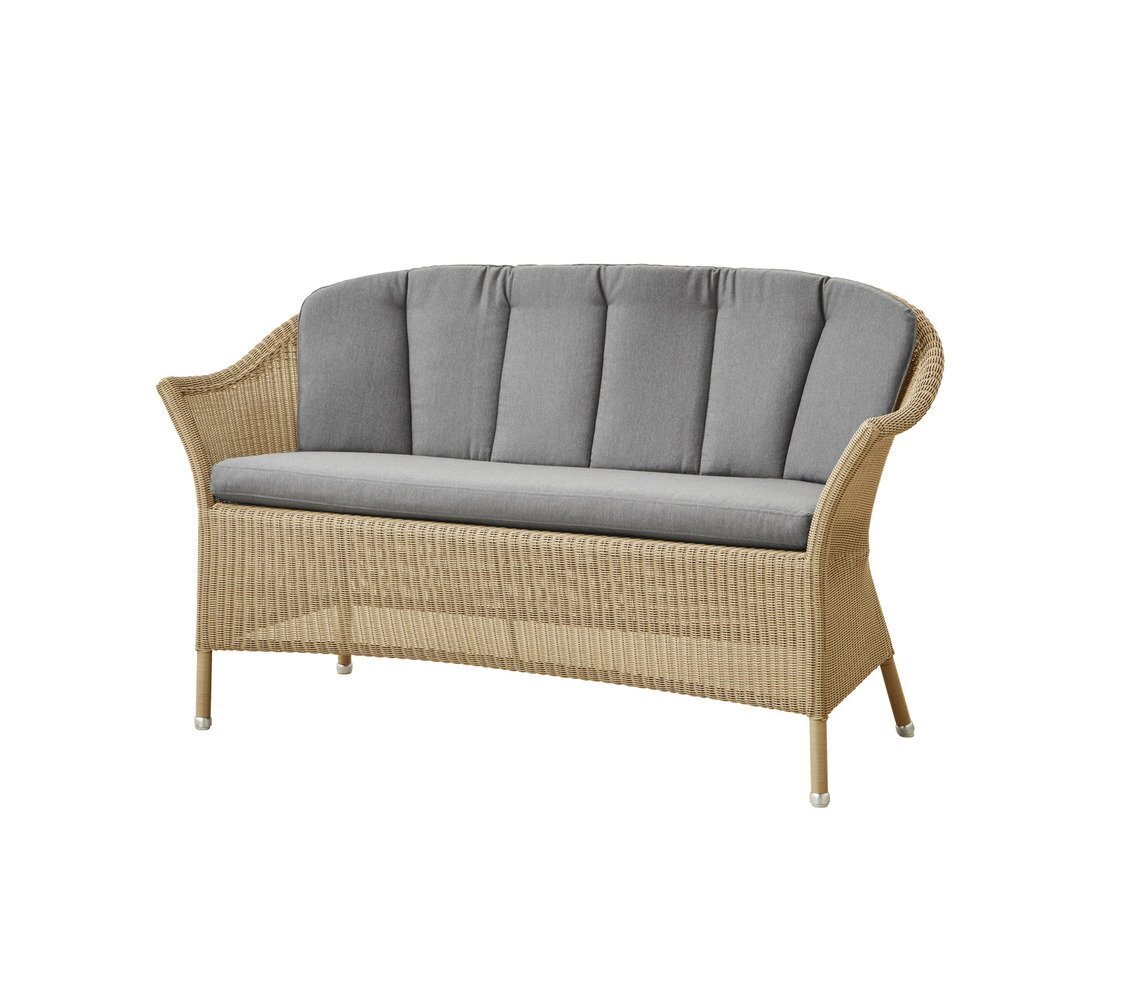 Cane-Line Lansing Sofa-5556LU - Lansing Sofa, Natur, Cane-line Faser-Rückenkissen, Grey