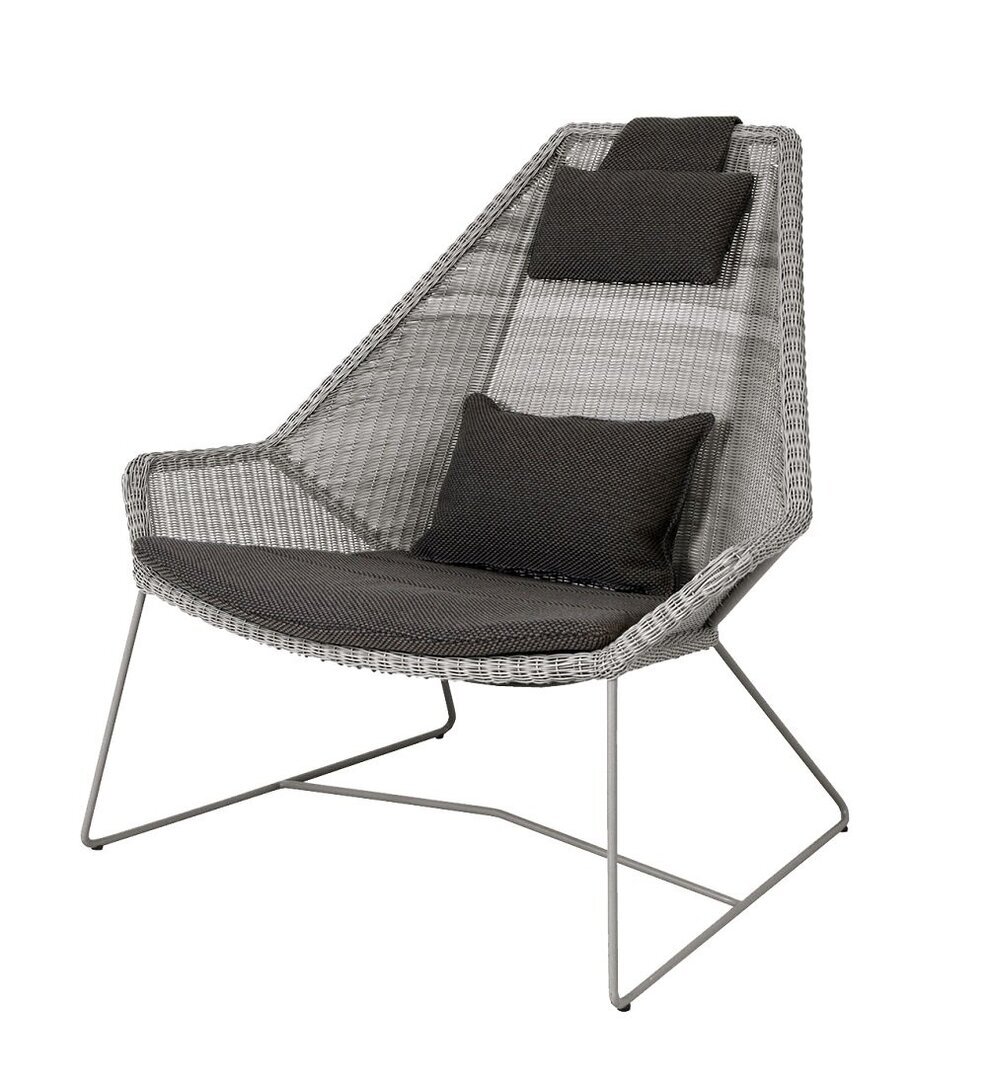 Cane-Line Breeze Highbacksessel-Cane-line Weave, Taupe-Cane-line Focus, Dark Grey