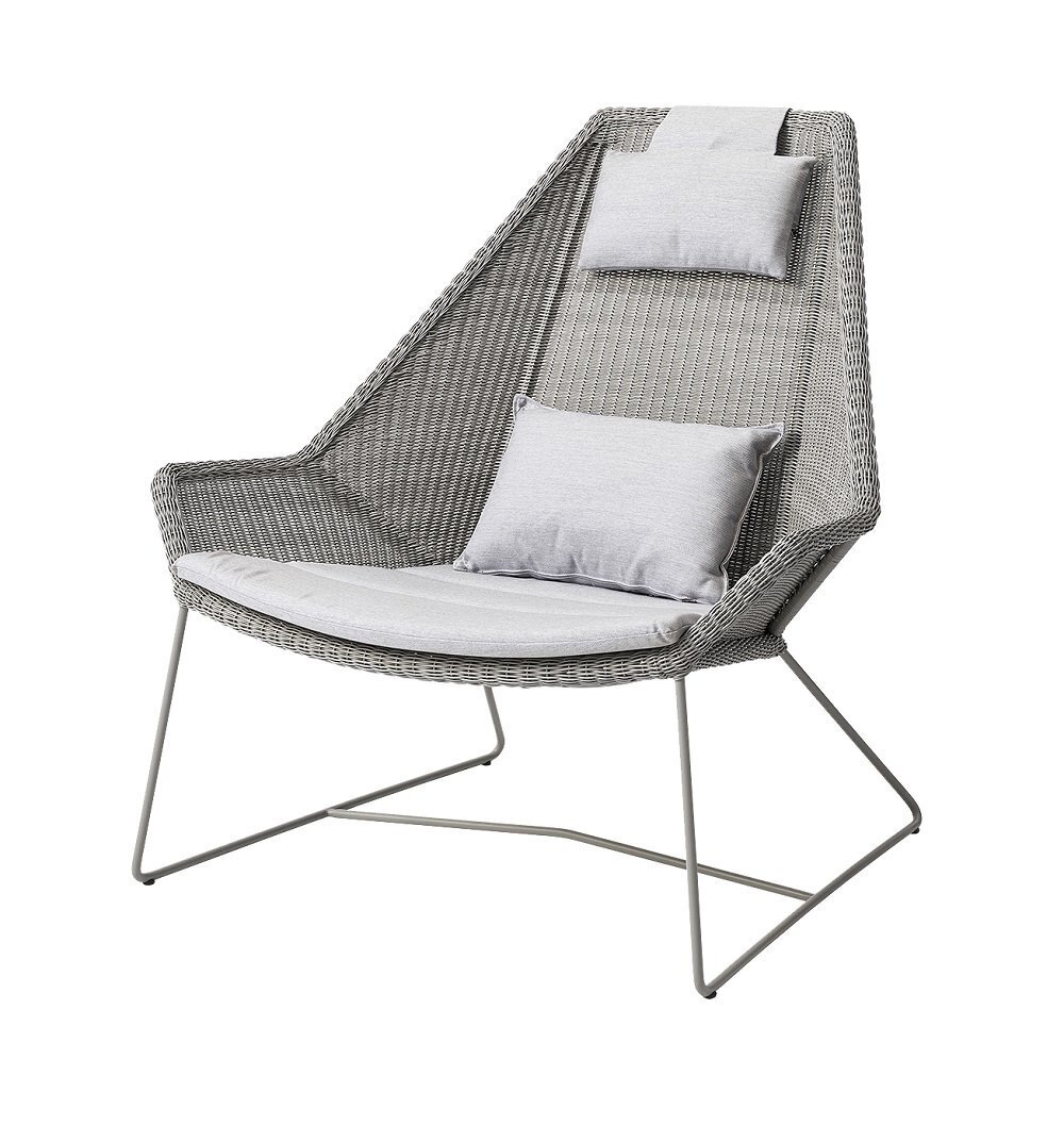 Cane-Line Breeze Highbacksessel-Cane-line Weave, Taupe-Cane-line Natté, Light Grey