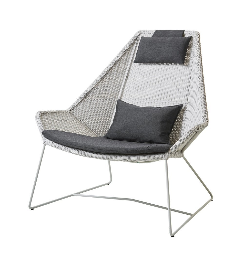 Cane-Line Breeze Highbacksessel-Cane-line Weave, White Grey-Cane-line Natté, Schwarz
