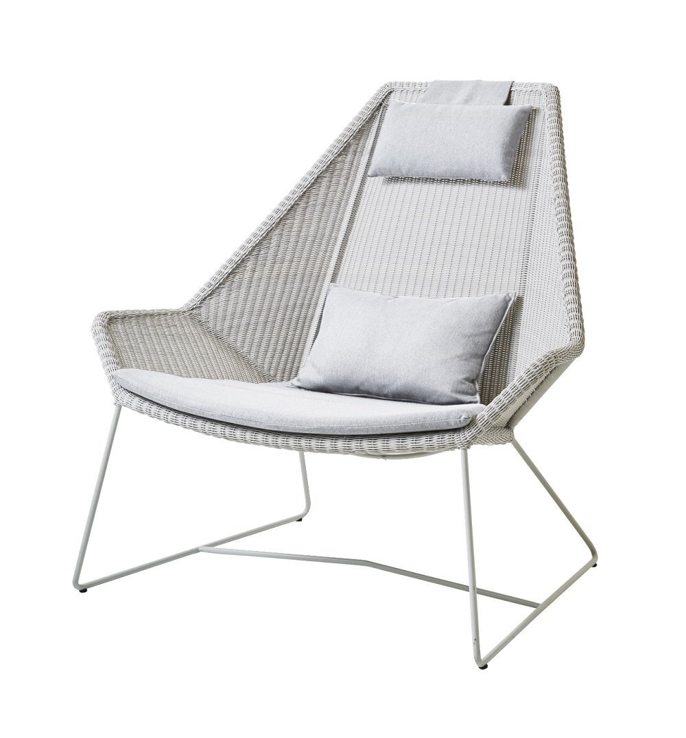 Cane-Line Breeze Highbacksessel-Cane-line Weave, White Grey-Cane-line Natté, Light Grey