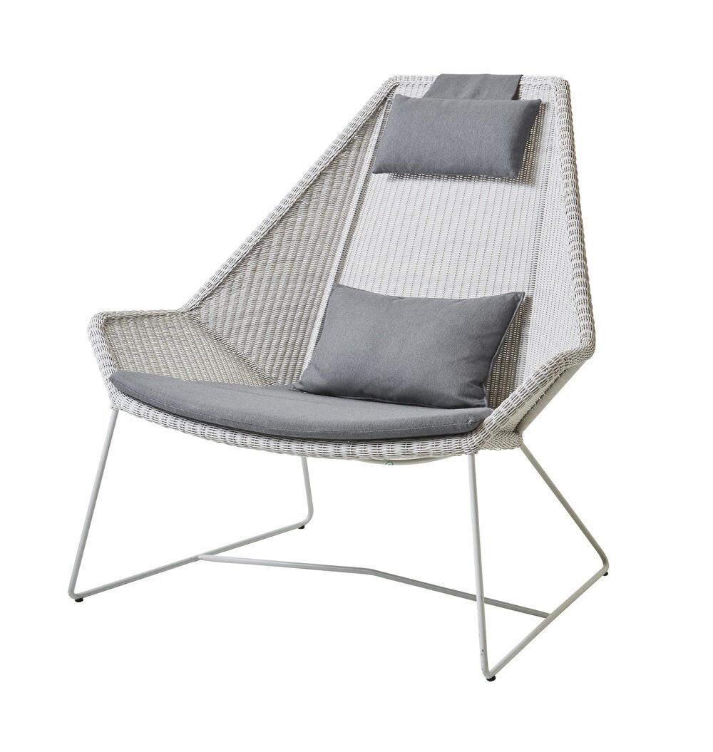 Cane-Line Breeze Highbacksessel-Cane-line Weave, White Grey-Cane-line Natté, Grey