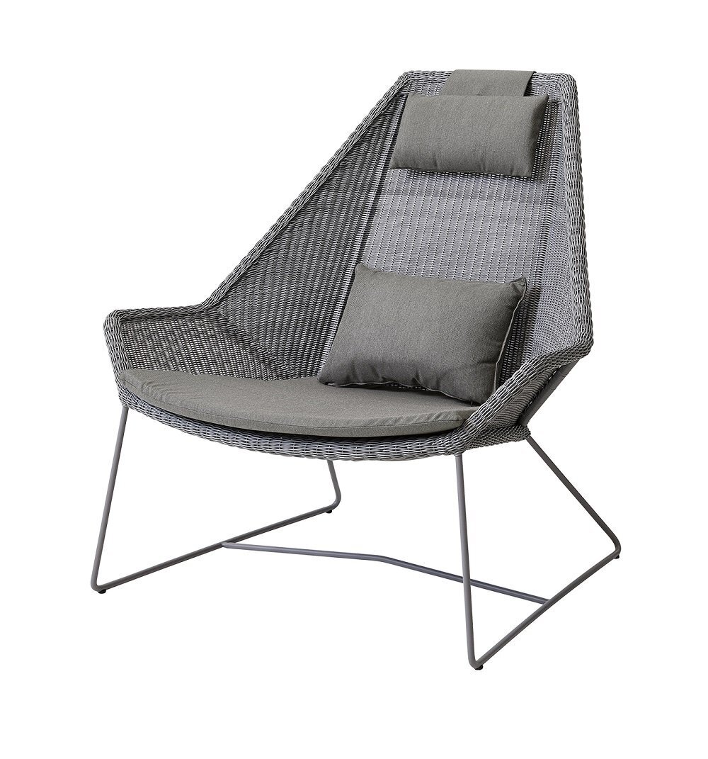 Cane-Line Breeze Highbacksessel-Cane-line Weave, Light Grey-Cane-line Natté, Taupe