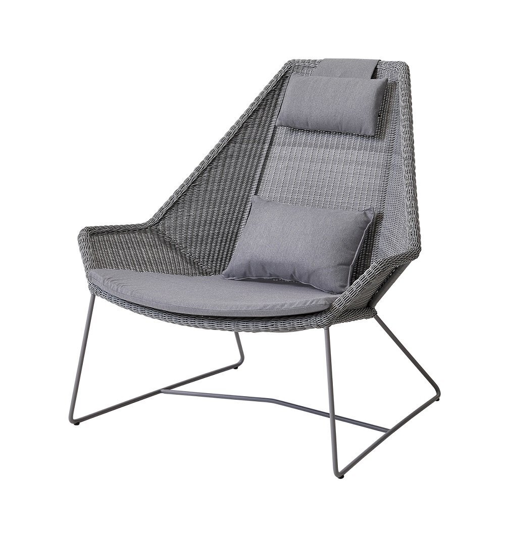 Cane-Line Breeze Highbacksessel-Cane-line Weave, Light Grey-Cane-line Natté, Grey