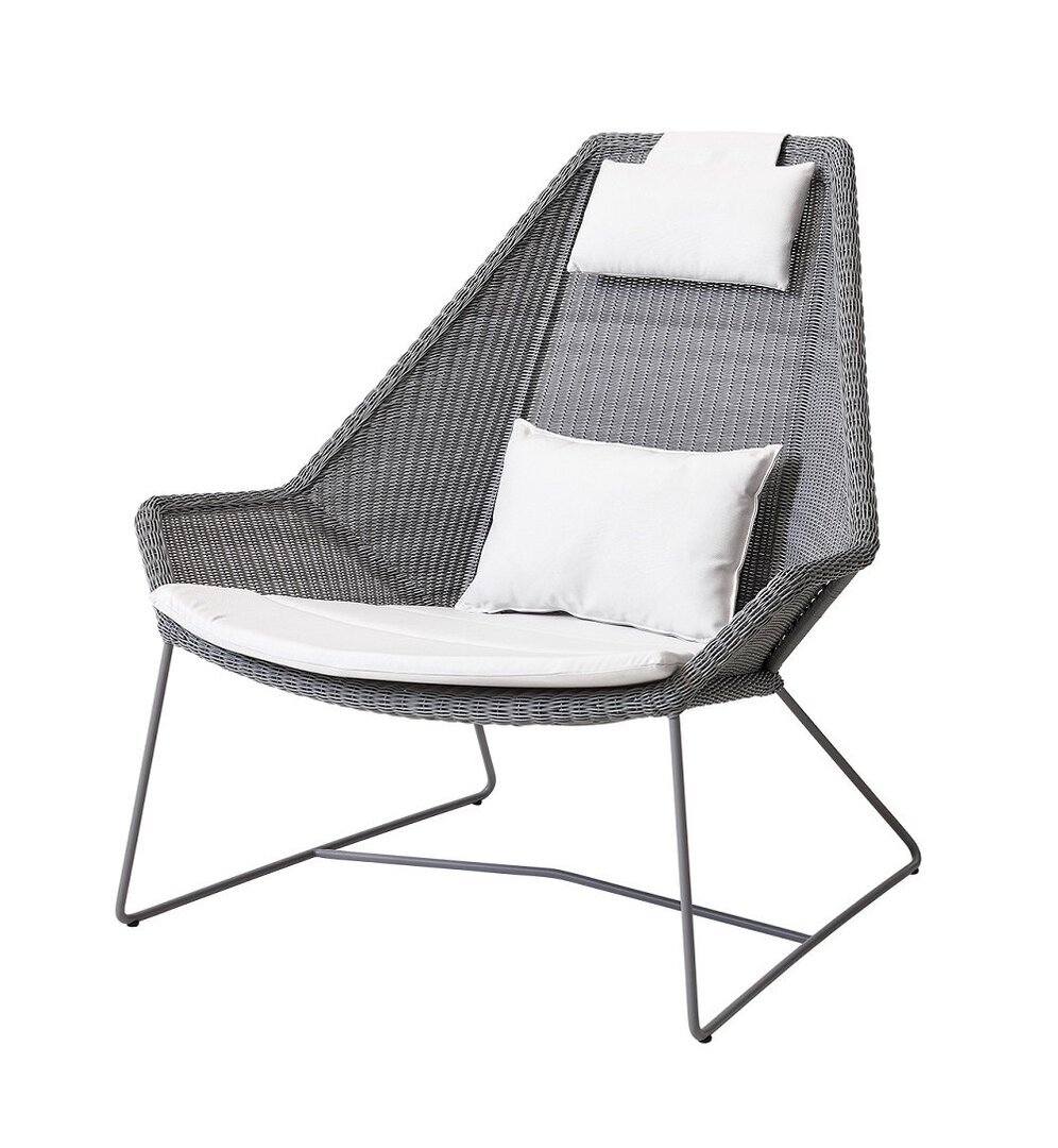 Cane-Line Breeze Highbacksessel-Cane-line Weave, Light Grey-Cane-line Natté, White