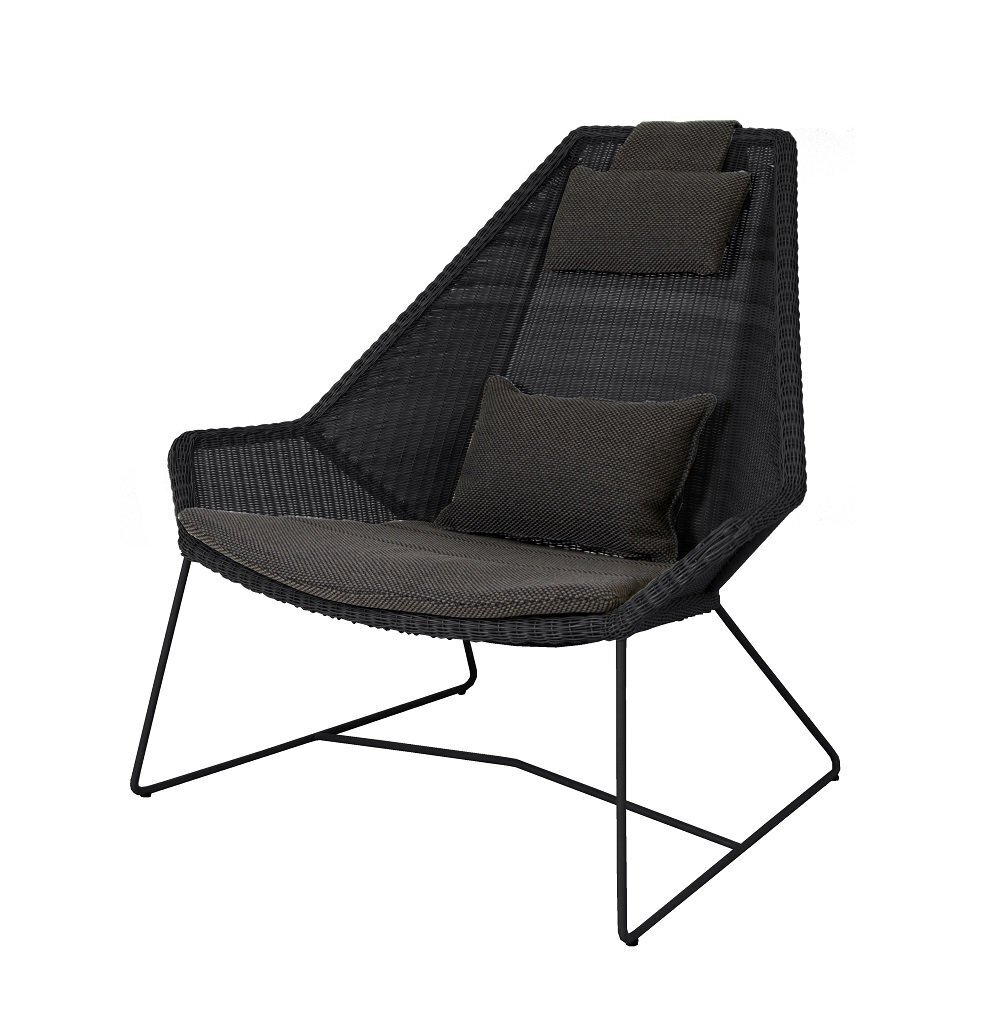 Cane-Line Breeze Highbacksessel-Cane-line Weave, Schwarz-Cane-line Focus, Dark Grey