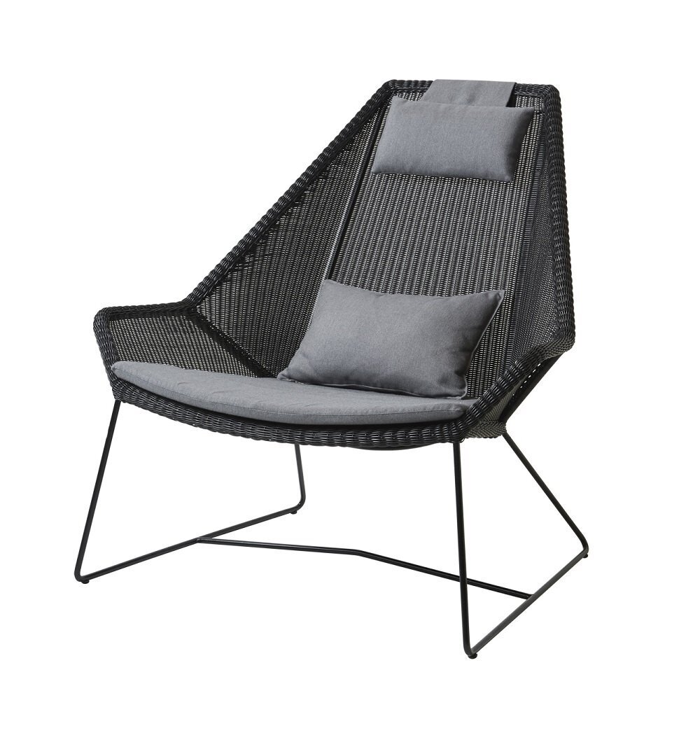 Cane-Line Breeze Highbacksessel-Cane-line Weave, Schwarz-Cane-line Natté, Grey
