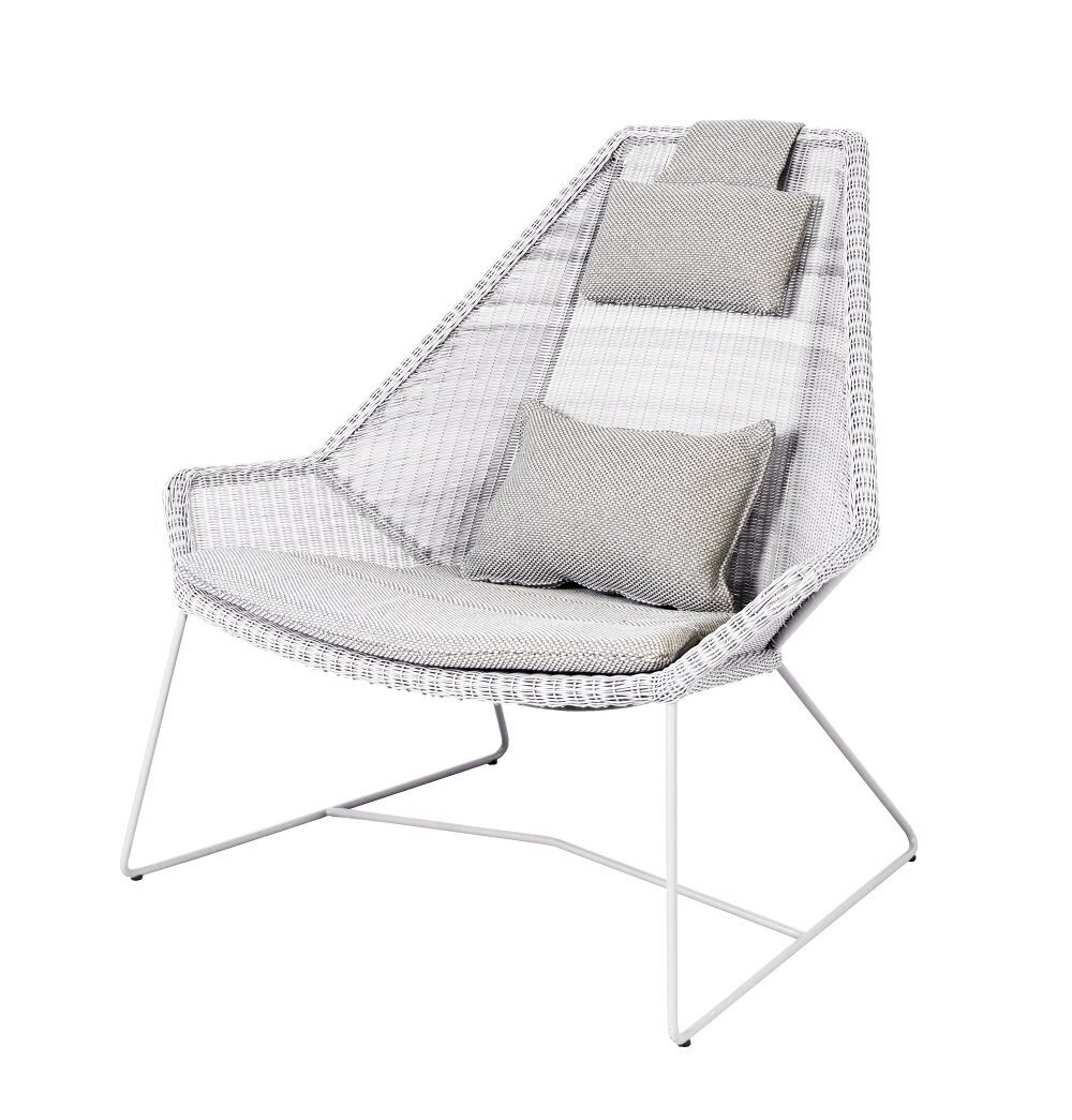Cane-Line Breeze Highbacksessel-Cane-line Weave, White Grey-Cane-line Focus, Light Grey