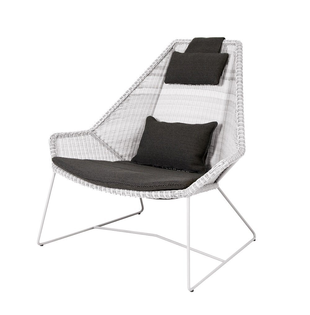 Cane-Line Breeze Highbacksessel-Cane-line Weave, White Grey-Cane-line Focus, Dark Grey