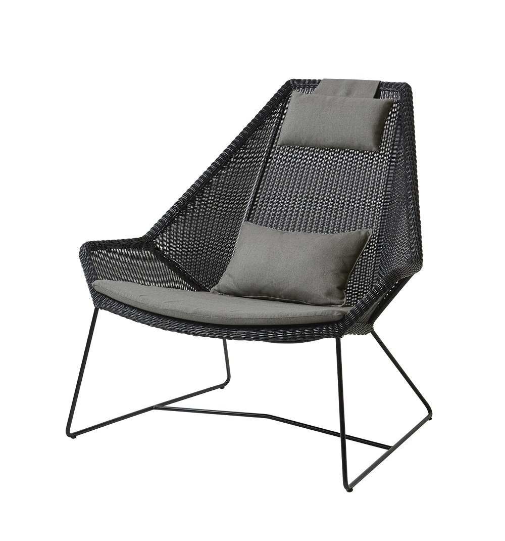 Cane-Line Breeze Highbacksessel-Cane-line Weave, Schwarz-Cane-line Natté, Taupe