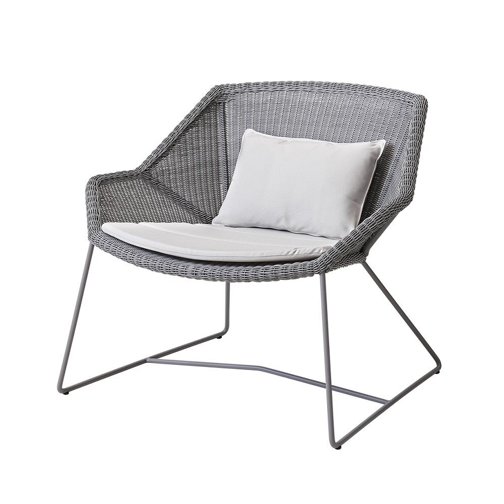 Cane-Line Breeze Loungesessel-Cane-line Weave, Light Grey-Cane-line Natté, White