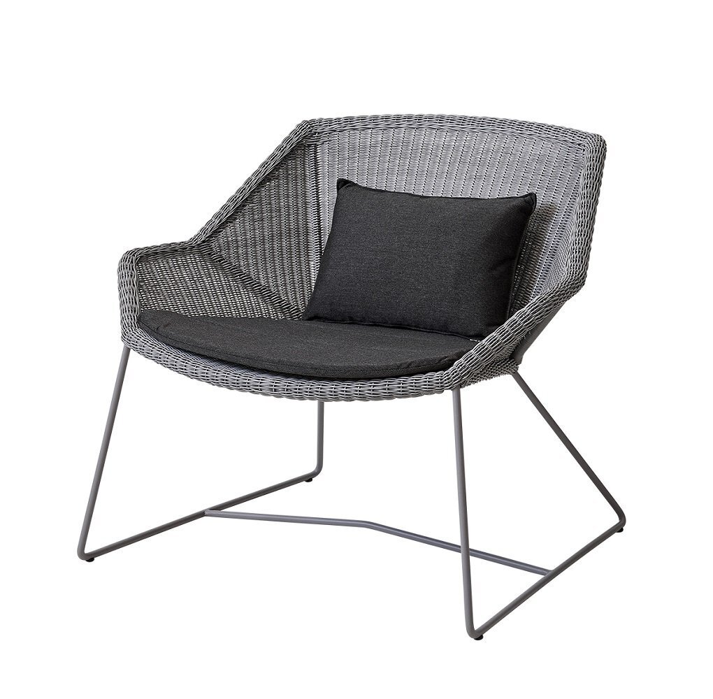 Cane-Line Breeze Loungesessel-Cane-line Weave, Light Grey-Cane-line Natté, Schwarz