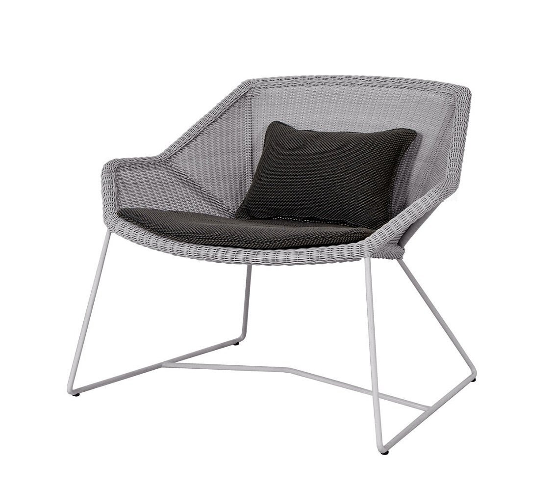 Cane-Line Breeze Loungesessel-Cane-line Weave, Light Grey-Cane-line Focus, Dark Grey