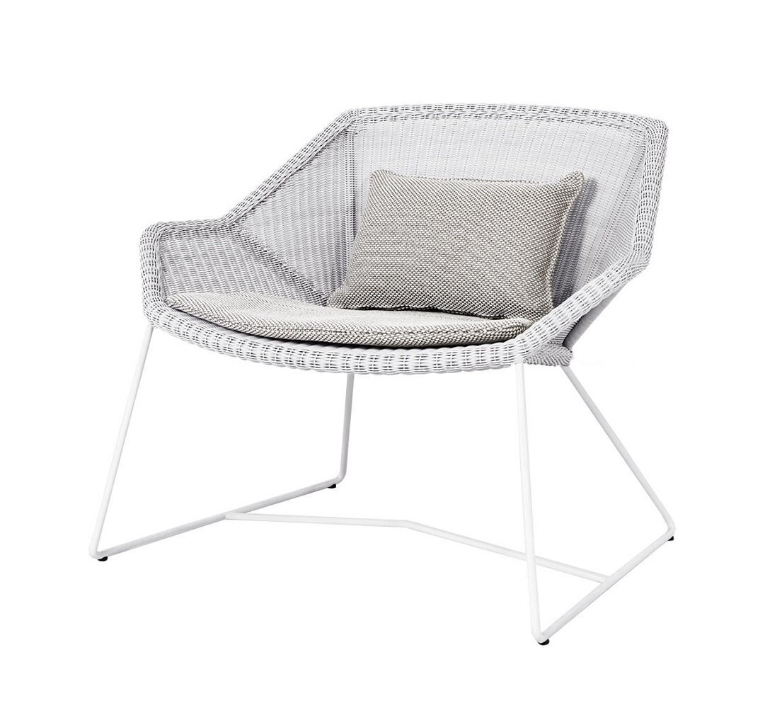 Cane-Line Breeze Loungesessel-Cane-line Weave, White Grey-Cane-line Focus, Light Grey